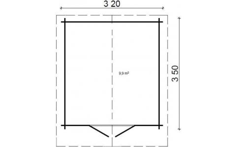 Domek narzędziowy - KOS D 320x350 9,9 m2