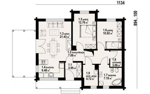Dom mieszkalny - ASNYKOWO DW 1640x970 104.27 m²