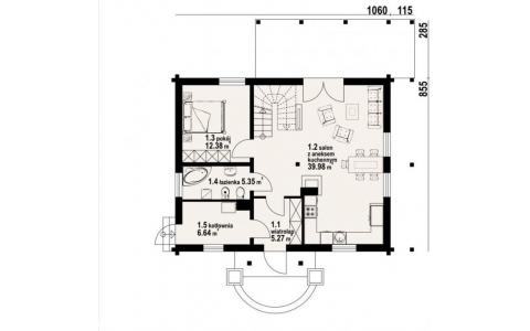 Dom mieszkalny - BRZEG ŚREDNI 13 DW 1195x1160 120,12 m²