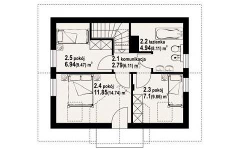 Dom mieszkalny - GRABÓW DW 870x700  78.67 m²