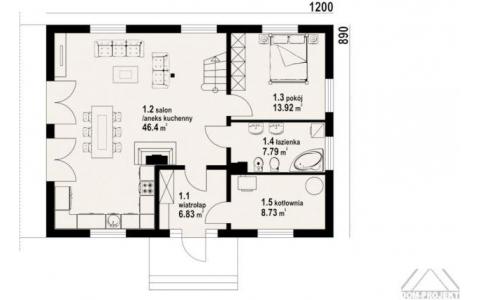 Dom mieszkalny - ŻARNOWIEC DWS 1200x890 146.67m²