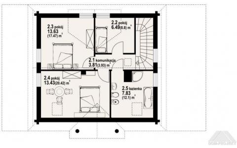 Dom mieszkalny - CISNA 3G DW 970x890  100.62 m²