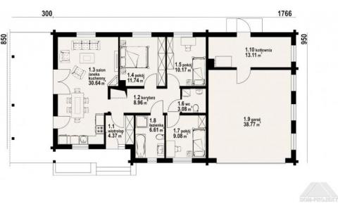 Dom mieszkalny - PIASECZNO 3GG DW 2066x950 84.65m²