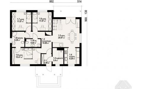 Dom mieszkalny - POLAŃCZYK 3 DWS 1316x1030 97.29m²