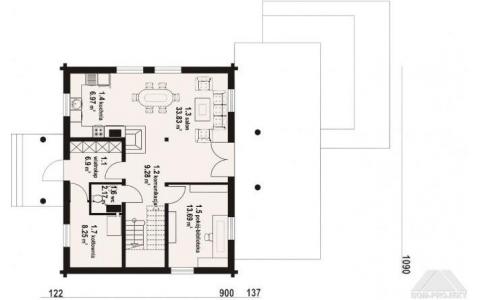 Dom mieszkalny - ROZTOKA DW 1090x1159  127.99 m²