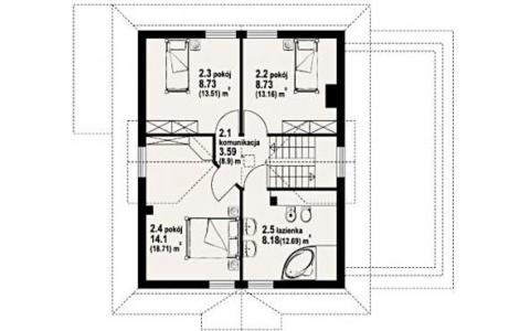 Dom mieszkalny - RYDZOWO 3G 1180x1000 104.02 m²