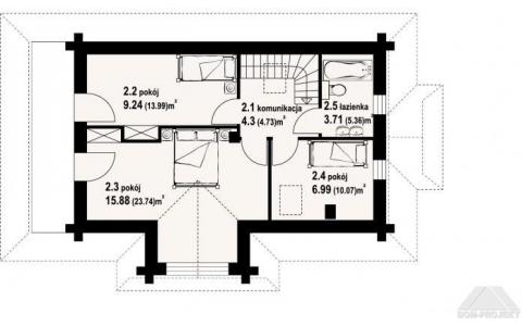 Dom mieszkalny - RYTOWO 3 DWK 1480x825 99.71 m²