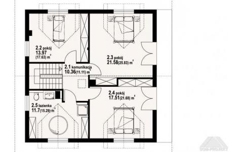 Dom mieszkalny - SOSNOWO DWS 1150x1040 144.53 m²