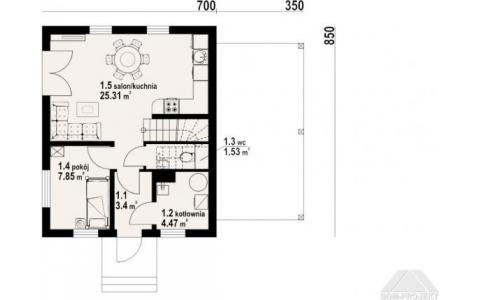 Dom mieszkalny - GŁADYSZOWO DWS 1050x850 66.12 m²