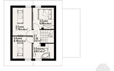 Dom mieszkalny - GŁADYSZOWO DWS 1050x850 66.12 m²