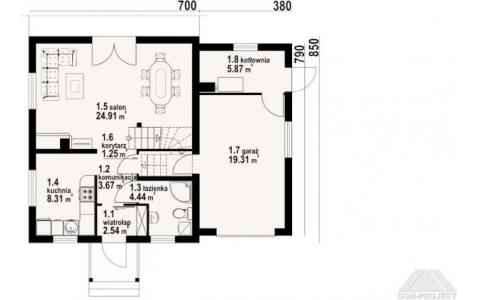 Dom mieszkalny - GŁADYSZÓW DWSK 1080x850 93.3 m²