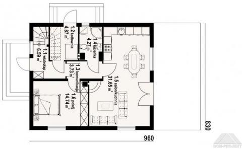 Dom mieszkalny - GROCHOWO NOWE 3 DWS 830x960 109.58 m²