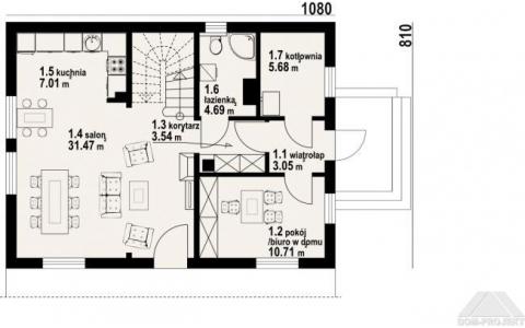 Dom mieszkalny - GRYFÓW DWS 1080x810 110.56 m²