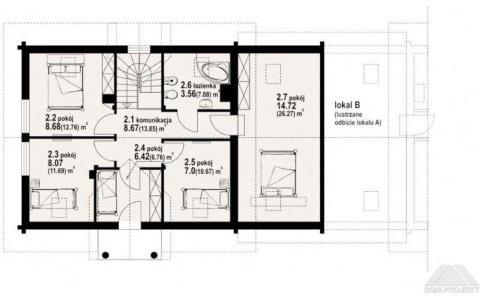Dom mieszkalny - MILICZ AB DW 2674x820  116.94 m²