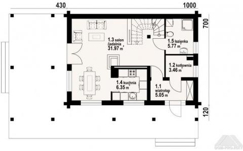 Dom mieszkalny - ŚWIDNICA DW 17 1430x820 98.05 m²