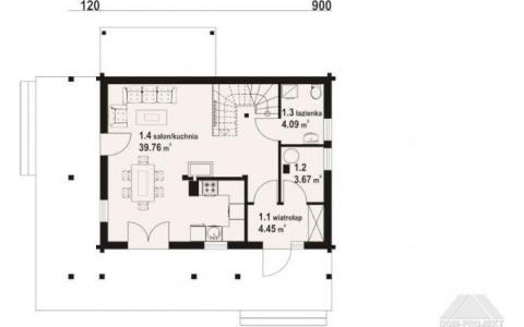 Dom mieszkalny - ŚWIDNICA MAŁA DW 1020x1007 86.51 m²