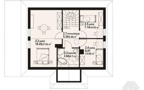 Dom mieszkalny - ZAWOJA DW 3 1300x965 100.78 m²