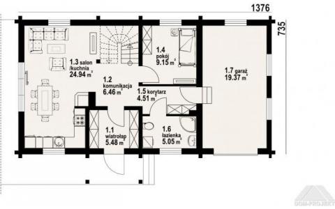 Dom mieszkalny - ZAWOJA DW 13 1376x735 97.81 m²