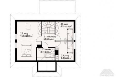 Dom mieszkalny - ZAWOJA DWS 5 1000x1218 89.85 m²