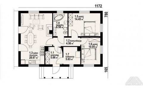 Dom mieszkalny - ZAWOJA DWS 7T 1172x945 69.97 m²