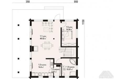 Dom mieszkalny - TOMASZEWO ŚREDNIE DW 1300x1150 136.82 m²